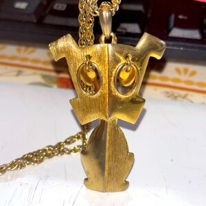 Vintage stainless‎ steel Dog Pendant Necklace